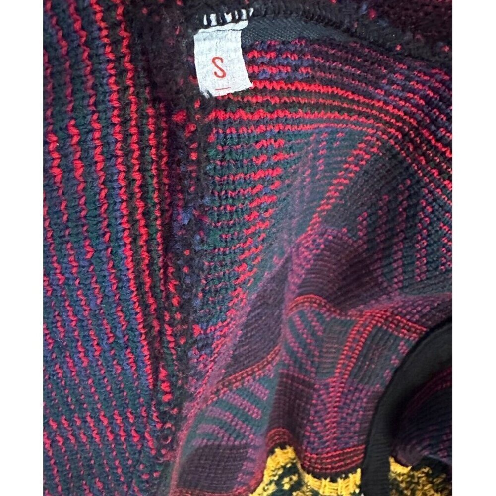 Tally Ho Sweater Cardigan Vtg 90s Plaid Teddy Bear Knit Womens Small - Picture 5 of 9